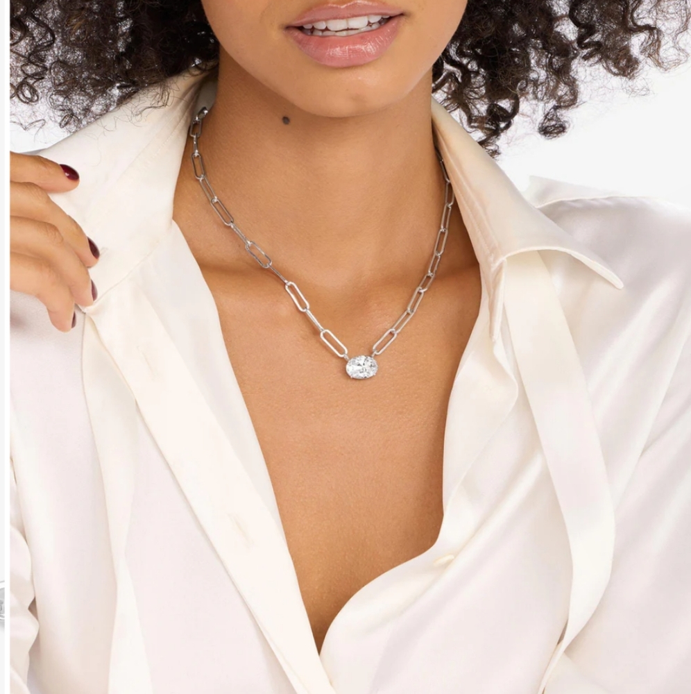 Melinda Maria Hello Gorgeous Samantha Chain Necklace Silver